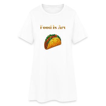 Food Is Art ... Taco - Frauen T-Shirt-Kleid - Weiß - Vorne