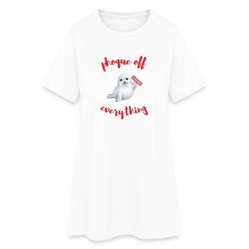 Alles abschließen – Fingerzeichen - Frauen T-Shirt-Kleid - Weiß - Vorne