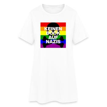 KEINEN BOCK AUF NAZIS, NO NZS, NO AFD, SKULL BLACK - Frauen T-Shirt-Kleid - Weiß - Vorne