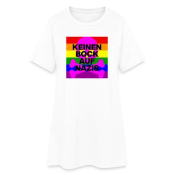 KEINEN BOCK AUF NAZIS, NO NZS, NO AFD, SKULL PINK - Frauen T-Shirt-Kleid - Weiß - Vorne