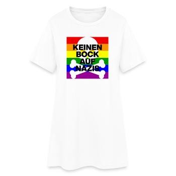 KEINEN BOCK AUF NAZIS, NO NZS, NO AFD, SKULL WEISS - Frauen T-Shirt-Kleid - Weiß - Vorne