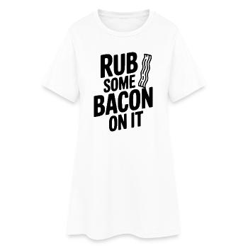 Reib etwas Speck darauf - Frauen T-Shirt-Kleid - Weiß - Vorne