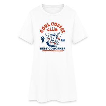 Coffee Club Kaffeeliebhaber-Kollegen-Geschenk - Frauen T-Shirt-Kleid - Weiß - Vorne
