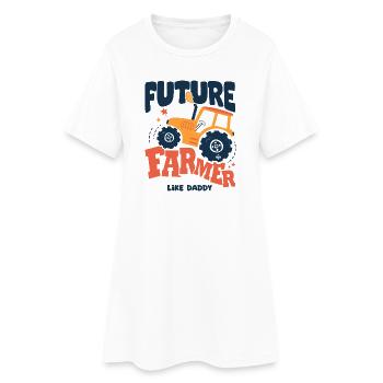 Futur fermier comme papa bébé tracteur - Robe T-shirt Femme - blanc - Devant