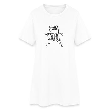 Scarabée noir – Illustration insecte - Robe T-shirt Femme - blanc - Devant