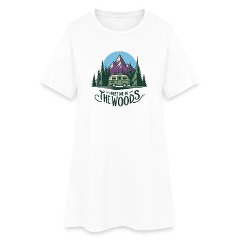 Camper - Meet Me in the Woods - Women’s T-Shirt Dress - white - Front