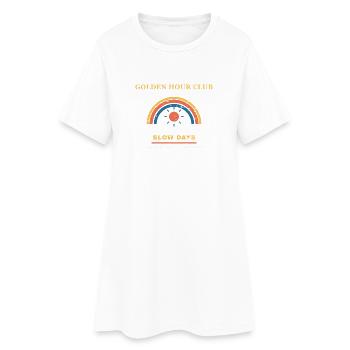 Golden Hour Club - Frauen T-Shirt-Kleid - Weiß - Vorne
