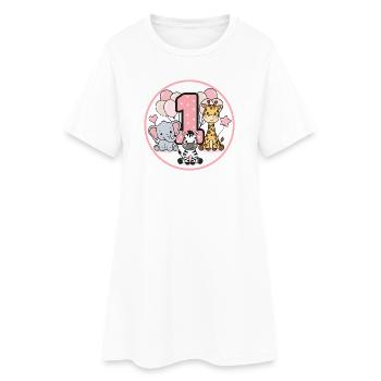 Premier anniversaire Faune 1 - Robe T-shirt Femme - blanc - Devant