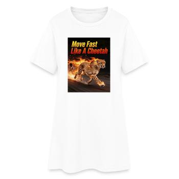 Gepardenschnell Feuerlauf - Frauen T-Shirt-Kleid - Weiß - Vorne