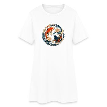 KoiKreis Lotus YinYang - Frauen T-Shirt-Kleid - Weiß - Vorne