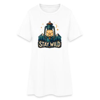 Stay Wild Lantern Forest Nights - Women’s T-Shirt Dress - white - Front