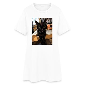 Chat - Robe T-shirt Femme - blanc - Devant