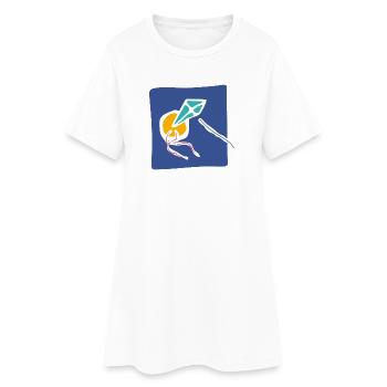 Kite in the Sky – Minimalistische Kunst - Frauen T-Shirt-Kleid - Weiß - Vorne