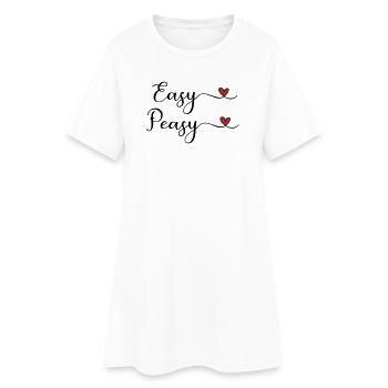 Easy Peasy Design mit Herz - Frauen T-Shirt-Kleid - Weiß - Vorne