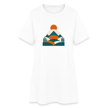 Minimalistisches Geo Landschafts Design  - Frauen T-Shirt-Kleid - Weiß - Vorne
