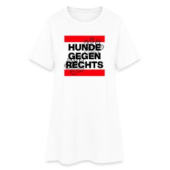HUNDE GEGEN RECHTS, NO AFD NO NZS, NIE WIEDER - Frauen T-Shirt-Kleid - Weiß - Vorne