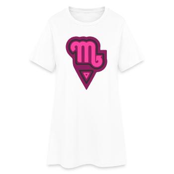 Tierkreis, Stammesskorpion und Wasser - Frauen T-Shirt-Kleid - Weiß - Vorne
