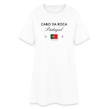 Cabo da Roca Portugal Koordinaten Reise Souvenir - Frauen T-Shirt-Kleid - Weiß - Vorne