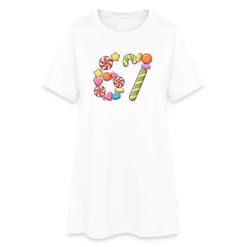 67 Candy Confetti Pop Art - Frauen T-Shirt-Kleid - Weiß - Vorne