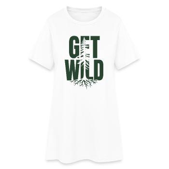 Outdoor-Abenteuer – Werde wild - Frauen T-Shirt-Kleid - Weiß - Vorne