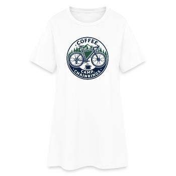 Coffee Camp Kettenblätter Vintage Bike Emblem - Frauen T-Shirt-Kleid - Weiß - Vorne