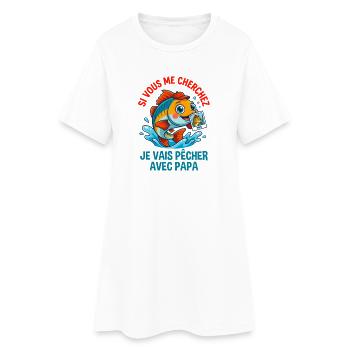 Je Vais Pêcher Avec Papa Cadeau Enfant - Robe T-shirt Femme - blanc - Devant