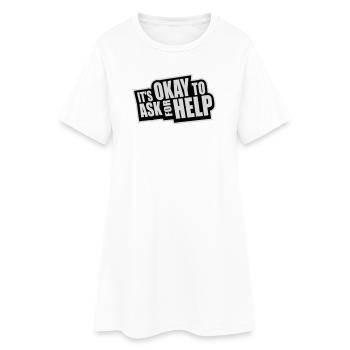 Il est normal de demander de l’aide, d’aide, de questions en disant le logo - Robe T-shirt Femme - blanc - Devant
