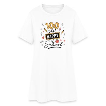 100 Tage Schule Lehrer Schüler - Frauen T-Shirt-Kleid - Weiß - Vorne
