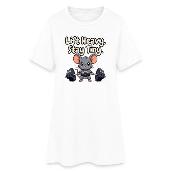 Hebe schwer Bleib Klein - Frauen T-Shirt-Kleid - Weiß - Vorne