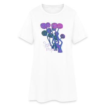 Neon Lices: Saint-Tropez Dreamscape - Modern Art - Frauen T-Shirt-Kleid - Weiß - Vorne