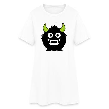 Bold Monster Mascot Streetwear Graphic - Women’s T-Shirt Dress - white - Front