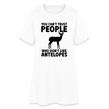 Safari animalier humoristique d’antilopes - Robe T-shirt Femme - blanc - Devant