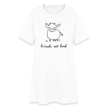 Friends Not Food Cow Vegan Minimalist - Robe T-shirt Femme - blanc - Devant
