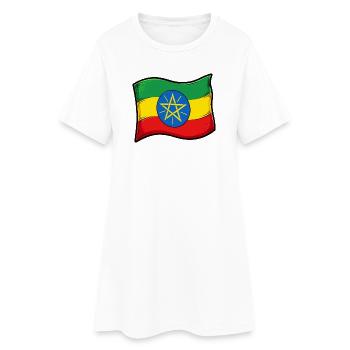Drapeau éthiopien avec étoile - Robe T-shirt Femme - blanc - Devant