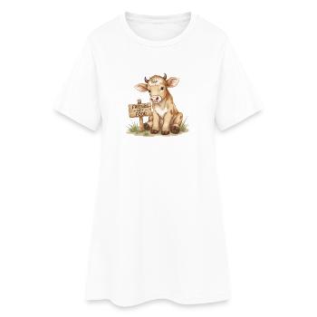 Amis Pas Nourriture Veau Droits des animaux véganes - Robe T-shirt Femme - blanc - Devant
