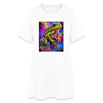 frog - Women’s T-Shirt Dress - white - Front