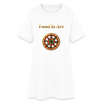 Food Is Art ... Pizza Margherita - Women’s T-Shirt Dress - white - Front