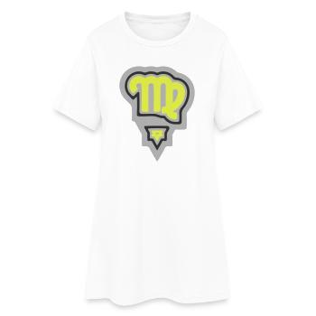 Vierge et Terre tribales du zodiaque - Robe T-shirt Femme - blanc - Devant