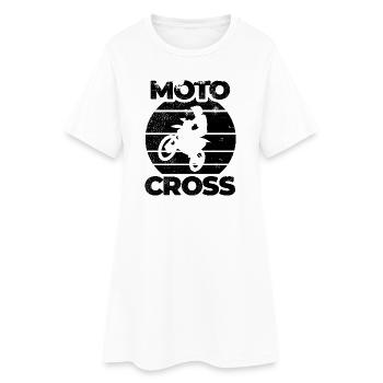 Lustiges Motocross - Frauen T-Shirt-Kleid - Weiß - Vorne