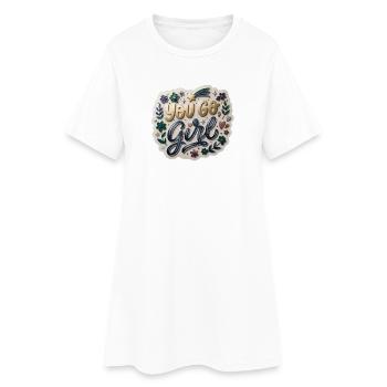 You Go, Girl - Women’s T-Shirt Dress - white - Front