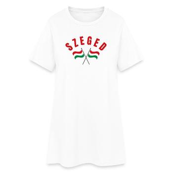 Drapeaux hongrois croisés de Szeged - Robe T-shirt Femme - blanc - Devant