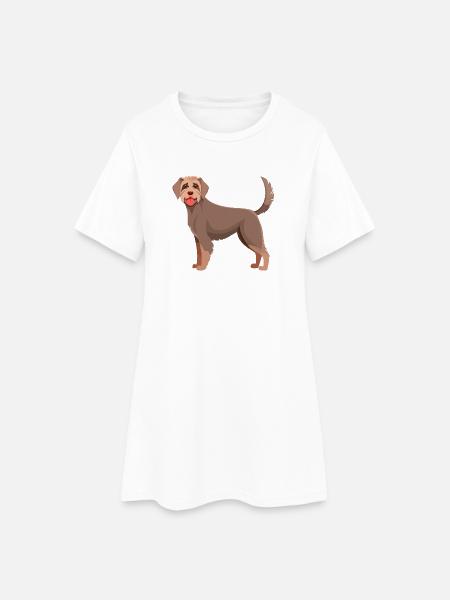 Deutsch-Drahthaar-Hund (Comic) - Frauen T-Shirt-Kleid - Weiß