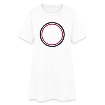 Cercle Cadre Rouge - Concevez votre propre texte personnalisé - Robe T-shirt Femme - blanc - Devant