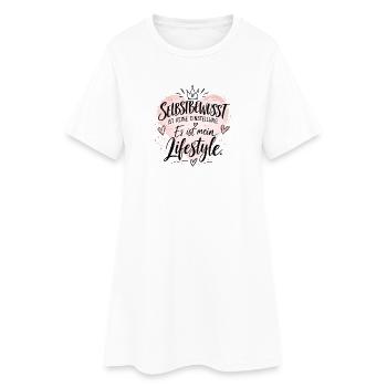 Selbstbewusstes Lifestyle-Herz - Frauen T-Shirt-Kleid - Weiß - Vorne