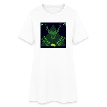 Waldgeist Hirsch im Dreieck - Frauen T-Shirt-Kleid - Weiß - Vorne