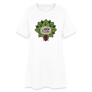 Rhabarber Laber Blätter Bouquet - Frauen T-Shirt-Kleid - Weiß - Vorne
