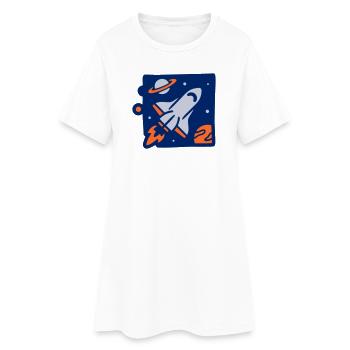 Weltraum Rakete Illustration - Frauen T-Shirt-Kleid - Weiß - Vorne