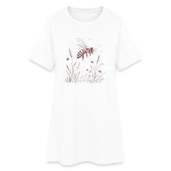 Prairie avec abeille - Robe T-shirt Femme - blanc - Devant