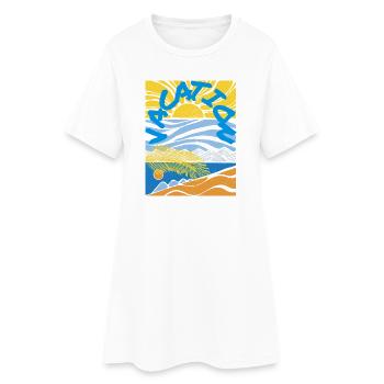 Vacation Sun Sea Sand Vintage Style - Robe T-shirt Femme - blanc - Devant