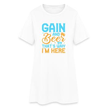 Gambling Fan Gain & Beer That´s Why I´m Here - Frauen T-Shirt-Kleid - Weiß - Vorne